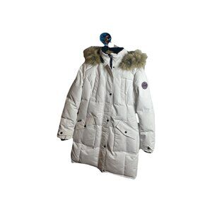 NWT Tokyo Laundry Heavy Write Coat With Faux Fur Hood